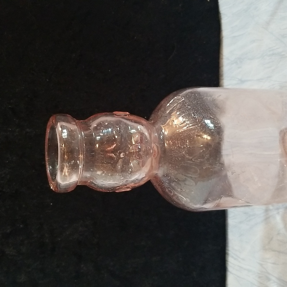 Antique Brookfield Baby Top Pink Glass Milk Jug - Picture 3 of 4
